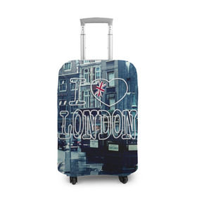 Чехол для чемодана 3D с принтом Улицы Лондона в Екатеринбурге, 86% полиэфир, 14% спандекс | двустороннее нанесение принта, прорези для ручек и колес | city | england | flag | heart | i | london | love | street | united kingdom | англия | великобритания | город | лондон | люблю | сердце | улица | флаг | я