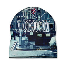 Шапка 3D с принтом Улицы Лондона в Екатеринбурге, 100% полиэстер | универсальный размер, печать по всей поверхности изделия | city | england | flag | heart | i | london | love | street | united kingdom | англия | великобритания | город | лондон | люблю | сердце | улица | флаг | я