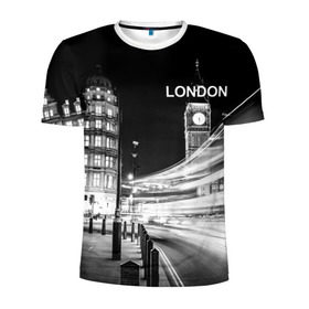 Мужская футболка 3D спортивная с принтом Улицы Лондона в Екатеринбурге, 100% полиэстер с улучшенными характеристиками | приталенный силуэт, круглая горловина, широкие плечи, сужается к линии бедра | england | lights | london | night | street | united kingdom | англия | великобритания | лондон | ночь | огни | улица