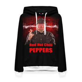 Женская толстовка 3D с принтом Red Hot Chili Peppers в Екатеринбурге, 100% полиэстер  | двухслойный капюшон со шнурком для регулировки, мягкие манжеты на рукавах и по низу толстовки, спереди карман-кенгуру с мягким внутренним слоем. | звезда | красный | кумир | музыка | перец | рок | рок группа | хит