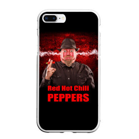 Чехол для iPhone 7Plus/8 Plus матовый с принтом Red Hot Chili Peppers в Екатеринбурге, Силикон | Область печати: задняя сторона чехла, без боковых панелей | звезда | красный | кумир | музыка | перец | рок | рок группа | хит