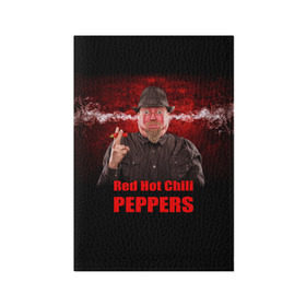 Обложка для паспорта матовая кожа с принтом Red Hot Chili Peppers в Екатеринбурге, натуральная матовая кожа | размер 19,3 х 13,7 см; прозрачные пластиковые крепления | звезда | красный | кумир | музыка | перец | рок | рок группа | хит