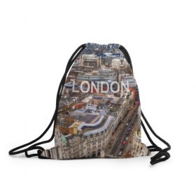 Рюкзак-мешок 3D с принтом Улицы Лондона в Екатеринбурге, 100% полиэстер | плотность ткани — 200 г/м2, размер — 35 х 45 см; лямки — толстые шнурки, застежка на шнуровке, без карманов и подкладки | 