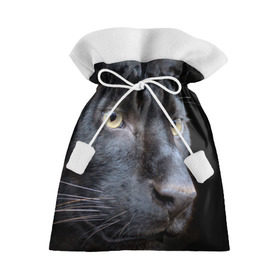 Подарочный 3D мешок с принтом Черная пантера в Екатеринбурге, 100% полиэстер | Размер: 29*39 см | Тематика изображения на принте: животные | кис | киска | кот | котенок | котик | кошечка | кошка | пантера | рысь | тигр | хищник