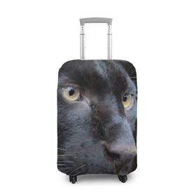 Чехол для чемодана 3D с принтом Черная пантера в Екатеринбурге, 86% полиэфир, 14% спандекс | двустороннее нанесение принта, прорези для ручек и колес | животные | кис | киска | кот | котенок | котик | кошечка | кошка | пантера | рысь | тигр | хищник