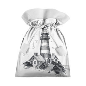 Подарочный 3D мешок с принтом Маяк в Екатеринбурге, 100% полиэстер | Размер: 29*39 см | Тематика изображения на принте: вмф | карандаш | маяк | море | моряк | речник | флот