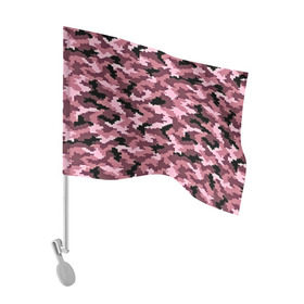 Флаг для автомобиля с принтом Розовый камуфляж в Екатеринбурге, 100% полиэстер | Размер: 30*21 см | пиксельный