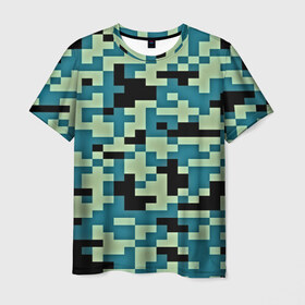 Мужская футболка 3D с принтом Пиксели в Екатеринбурге, 100% полиэфир | прямой крой, круглый вырез горловины, длина до линии бедер | 