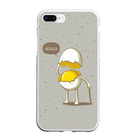 Чехол для iPhone 7Plus/8 Plus матовый с принтом Яйцо приветствует в Екатеринбурге, Силикон | Область печати: задняя сторона чехла, без боковых панелей | cook | eat | egg | food | funny | hello | smile | еда | кухня | повар | привет | прикол | смайл | улыбка | яйцо