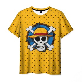 Мужская футболка 3D с принтом One Pirate в Екатеринбурге, 100% полиэфир | прямой крой, круглый вырез горловины, длина до линии бедер | Тематика изображения на принте: bone | jack | luffy | ocean | one piece | pirate | sea | skull | treasure | большой куш | брук | джек | клад | луффи | море | нами | океан | пират | робин | санджи | сокровище | флаг | франки | череп