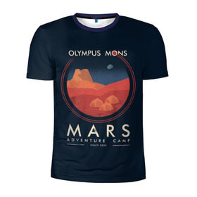 Мужская футболка 3D спортивная с принтом Mars Adventure Camp в Екатеринбурге, 100% полиэстер с улучшенными характеристиками | приталенный силуэт, круглая горловина, широкие плечи, сужается к линии бедра | cosmos | earth | galaxy | mars | moon | planet | space | stars | вселенная | галактика | звезды | земля | космос | луна | марс | планета