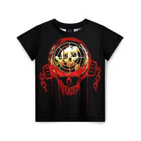 Детская футболка 3D с принтом Megadeth #6 в Екатеринбурге, 100% гипоаллергенный полиэфир | прямой крой, круглый вырез горловины, длина до линии бедер, чуть спущенное плечо, ткань немного тянется | dave | megadeth | metal rock | mustaine | rattlehead | thrash | vic | дейв | мастейн | мегадет | метал | рок | треш
