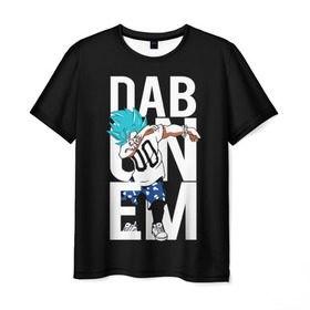 Мужская футболка 3D с принтом Super God Dab в Екатеринбурге, 100% полиэфир | прямой крой, круглый вырез горловины, длина до линии бедер | Тематика изображения на принте: anime | dragon ball | god | saiyan | драгонболл | дракон | жемчуг
