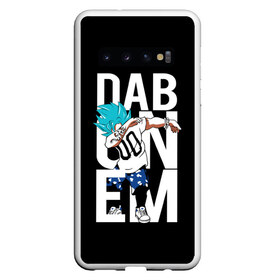 Чехол для Samsung Galaxy S10 с принтом Super God Dab в Екатеринбурге, Силикон | Область печати: задняя сторона чехла, без боковых панелей | anime | dragon ball | god | saiyan | драгонболл | дракон | жемчуг