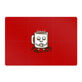 Магнитный плакат 3Х2 с принтом Кофейный пьяница в Екатеринбурге, Полимерный материал с магнитным слоем | 6 деталей размером 9*9 см | coffee | tea | кофе | кружка | утро | чай | чашка