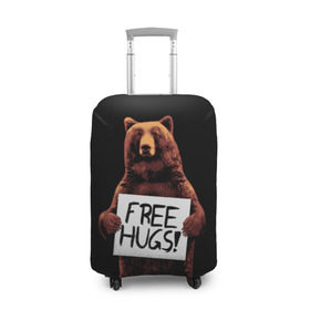 Чехол для чемодана 3D с принтом Медвежьи обьятия в Екатеринбурге, 86% полиэфир, 14% спандекс | двустороннее нанесение принта, прорези для ручек и колес | animal | bear | beast | bro | free hugs | hipster | man | mister | nature | бро | брутал | животное | зверь | медведь | мужчина | обьятия | природа | хипстер