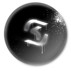 Значок с принтом cs:go - SK Gaming (Black collection) в Екатеринбурге,  металл | круглая форма, металлическая застежка в виде булавки | cs | csgo | sk | го | кс | ск