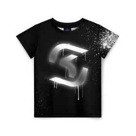 Детская футболка 3D с принтом cs:go - SK Gaming (Black collection) в Екатеринбурге, 100% гипоаллергенный полиэфир | прямой крой, круглый вырез горловины, длина до линии бедер, чуть спущенное плечо, ткань немного тянется | cs | csgo | sk | го | кс | ск