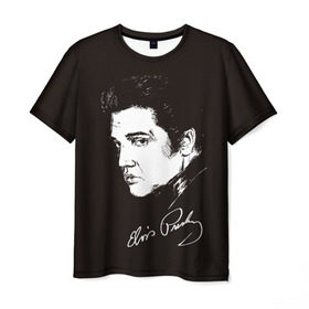 Мужская футболка 3D с принтом Элвис Пресли в Екатеринбурге, 100% полиэфир | прямой крой, круглый вырез горловины, длина до линии бедер | америка | король | музыка | о.м.с.к. | поп | пресли | ретро | рок | элвис