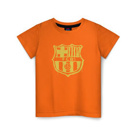Детская футболка хлопок с принтом FC Barcelona - Yellow Paint (Оригинальный стиль,рисунок краской) в Екатеринбурге, 100% хлопок | круглый вырез горловины, полуприлегающий силуэт, длина до линии бедер | barca | barcelona | fcb | барселона | футбол