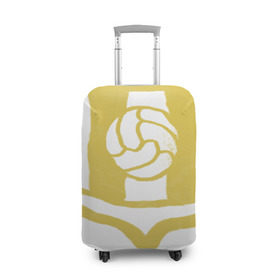 Чехол для чемодана 3D с принтом FC Barcelona - Yellow Paint (Оригинальный стиль,рисунок краской) в Екатеринбурге, 86% полиэфир, 14% спандекс | двустороннее нанесение принта, прорези для ручек и колес | barca | barcelona | fcb | барселона | футбол
