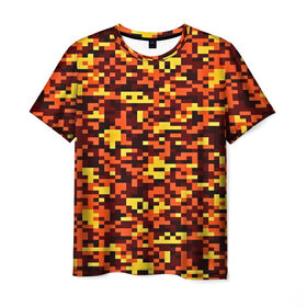 Мужская футболка 3D с принтом Пиксели в Екатеринбурге, 100% полиэфир | прямой крой, круглый вырез горловины, длина до линии бедер | камуфляж | пиксели