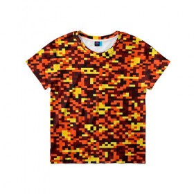 Детская футболка 3D с принтом Пиксели в Екатеринбурге, 100% гипоаллергенный полиэфир | прямой крой, круглый вырез горловины, длина до линии бедер, чуть спущенное плечо, ткань немного тянется | камуфляж | пиксели