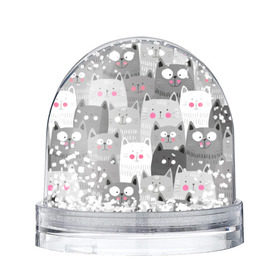 Снежный шар с принтом Котейки 2 в Екатеринбурге, Пластик | Изображение внутри шара печатается на глянцевой фотобумаге с двух сторон | котейки | коты | кошки