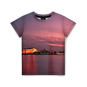 Детская футболка 3D с принтом Санкт-Петербург в Екатеринбурге, 100% гипоаллергенный полиэфир | прямой крой, круглый вырез горловины, длина до линии бедер, чуть спущенное плечо, ткань немного тянется | Тематика изображения на принте: город | пейзаж