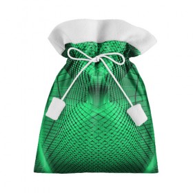 Подарочный 3D мешок с принтом Абстракция зеленая в Екатеринбурге, 100% полиэстер | Размер: 29*39 см | Тематика изображения на принте: абстракция | белый | зеленый | изгиб | красивый | необычный | новый | плавный | рисунок | стиль | цвет | четкий