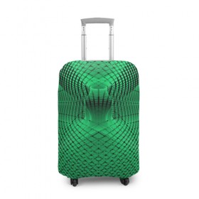 Чехол для чемодана 3D с принтом Абстракция зеленая в Екатеринбурге, 86% полиэфир, 14% спандекс | двустороннее нанесение принта, прорези для ручек и колес | абстракция | белый | зеленый | изгиб | красивый | необычный | новый | плавный | рисунок | стиль | цвет | четкий