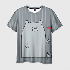 Мужская футболка 3D с принтом Медвежата в Екатеринбурге, 100% полиэфир | прямой крой, круглый вырез горловины, длина до линии бедер | Тематика изображения на принте: bear | медведи | медведь