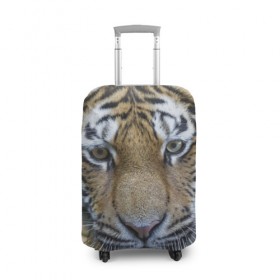 Чехол для чемодана 3D с принтом Тигр в Екатеринбурге, 86% полиэфир, 14% спандекс | двустороннее нанесение принта, прорези для ручек и колес | животные | кошка | лев | тигр | тигренок | тигрица | хищник