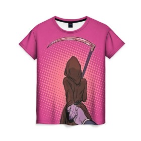 Женская футболка 3D с принтом Follow the girl в Екатеринбурге, 100% полиэфир ( синтетическое хлопкоподобное полотно) | прямой крой, круглый вырез горловины, длина до линии бедер | иди за мной