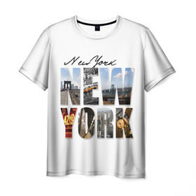 Мужская футболка 3D с принтом Улицы Нью-Йорка в Екатеринбурге, 100% полиэфир | прямой крой, круглый вырез горловины, длина до линии бедер | new | us | york | город | соединенные штаты америки | сша