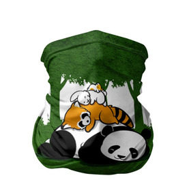 Бандана-труба 3D с принтом Милая панда в Екатеринбурге, 100% полиэстер, ткань с особыми свойствами — Activecool | плотность 150‒180 г/м2; хорошо тянется, но сохраняет форму | большая | джунгли | енот | зайка | милая | панда | пушистая