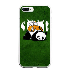Чехол для iPhone 7Plus/8 Plus матовый с принтом Милая панда в Екатеринбурге, Силикон | Область печати: задняя сторона чехла, без боковых панелей | большая | джунгли | енот | зайка | милая | панда | пушистая