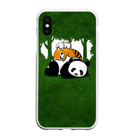 Чехол для iPhone XS Max матовый с принтом Милая панда в Екатеринбурге, Силикон | Область печати: задняя сторона чехла, без боковых панелей | большая | джунгли | енот | зайка | милая | панда | пушистая