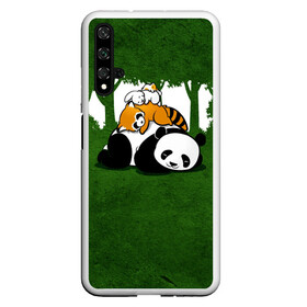 Чехол для Honor 20 с принтом Милая панда в Екатеринбурге, Силикон | Область печати: задняя сторона чехла, без боковых панелей | большая | джунгли | енот | зайка | милая | панда | пушистая