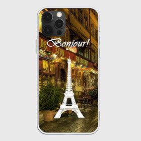 Чехол для iPhone 12 Pro Max с принтом Bonjour в Екатеринбурге, Силикон |  | bonjour | cafes | eiffel tower | lights | night | paris street | shop windows | shops | the city | витрины | город | кафе | магазины | ночь | огни | париж | привет | улица | эйфелева башня