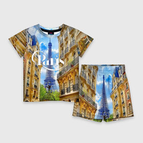Детский костюм с шортами 3D с принтом Париж, Эйфелева башня в Екатеринбурге,  |  | architecture | city | eiffel tower | houses | paris | street | the sky | архитектура | город | дома | небо | париж | улица | эйфелева башня