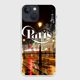 Чехол для iPhone 13 mini с принтом Улицы Парижа в Екатеринбурге,  |  | architecture | city | houses | lights | night | paris | street | traffic lights | архитектура | город | дома | ночь | огни | париж | светофоры | улица