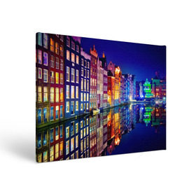 Холст прямоугольный с принтом Амстердама, Нидерланды в Екатеринбурге, 100% ПВХ |  | amsterdam | boat | bright | color | lights | night | pier | rainbow | reflection | the city | the netherlands | the strait | water | амстердама | вода | город | лодка | нидерланды | ночь | огни | отражение | причал | пролив | радуга | цвет | яркий