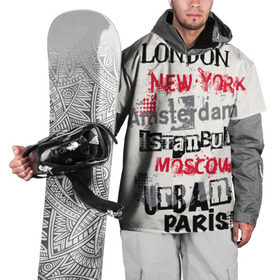 Накидка на куртку 3D с принтом Текстовой арт в Екатеринбурге, 100% полиэстер |  | amsterdam | istanbul | london | moscow | new york | paris | urban | амстердам | лондон | москва | нью йорк | париж | стамбул