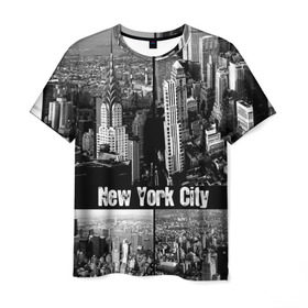 Мужская футболка 3D с принтом Улицы Нью-Йорка в Екатеринбурге, 100% полиэфир | прямой крой, круглый вырез горловины, длина до линии бедер | Тематика изображения на принте: city | collage | houses | new york | skyscrapers | streets | usa | город | дома | коллаж | нью йорка | сша | улицы