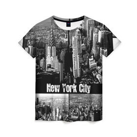 Женская футболка 3D с принтом Улицы Нью-Йорка в Екатеринбурге, 100% полиэфир ( синтетическое хлопкоподобное полотно) | прямой крой, круглый вырез горловины, длина до линии бедер | city | collage | houses | new york | skyscrapers | streets | usa | город | дома | коллаж | нью йорка | сша | улицы
