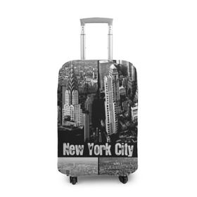 Чехол для чемодана 3D с принтом Улицы Нью-Йорка в Екатеринбурге, 86% полиэфир, 14% спандекс | двустороннее нанесение принта, прорези для ручек и колес | city | collage | houses | new york | skyscrapers | streets | usa | город | дома | коллаж | нью йорка | сша | улицы