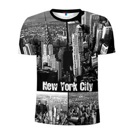 Мужская футболка 3D спортивная с принтом Улицы Нью-Йорка в Екатеринбурге, 100% полиэстер с улучшенными характеристиками | приталенный силуэт, круглая горловина, широкие плечи, сужается к линии бедра | Тематика изображения на принте: city | collage | houses | new york | skyscrapers | streets | usa | город | дома | коллаж | нью йорка | сша | улицы