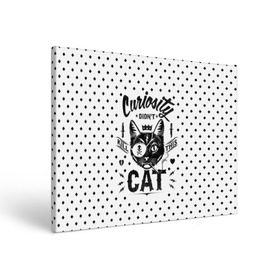 Холст прямоугольный с принтом Curiosity Cat в Екатеринбурге, 100% ПВХ |  | Тематика изображения на принте: animal | beast | cat | feline | gangsta | kill | king | kitty | meow | nature | гангстер | животное | зверь | король | кот | котенок | котик | кошка | мяу | природа