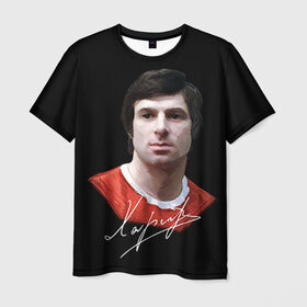 Мужская футболка 3D с принтом Харламов в Екатеринбурге, 100% полиэфир | прямой крой, круглый вырез горловины, длина до линии бедер | валерий | сссp | харламов | хоккей | цска
